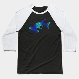 Ombre Tribal Hammerhead Baseball T-Shirt